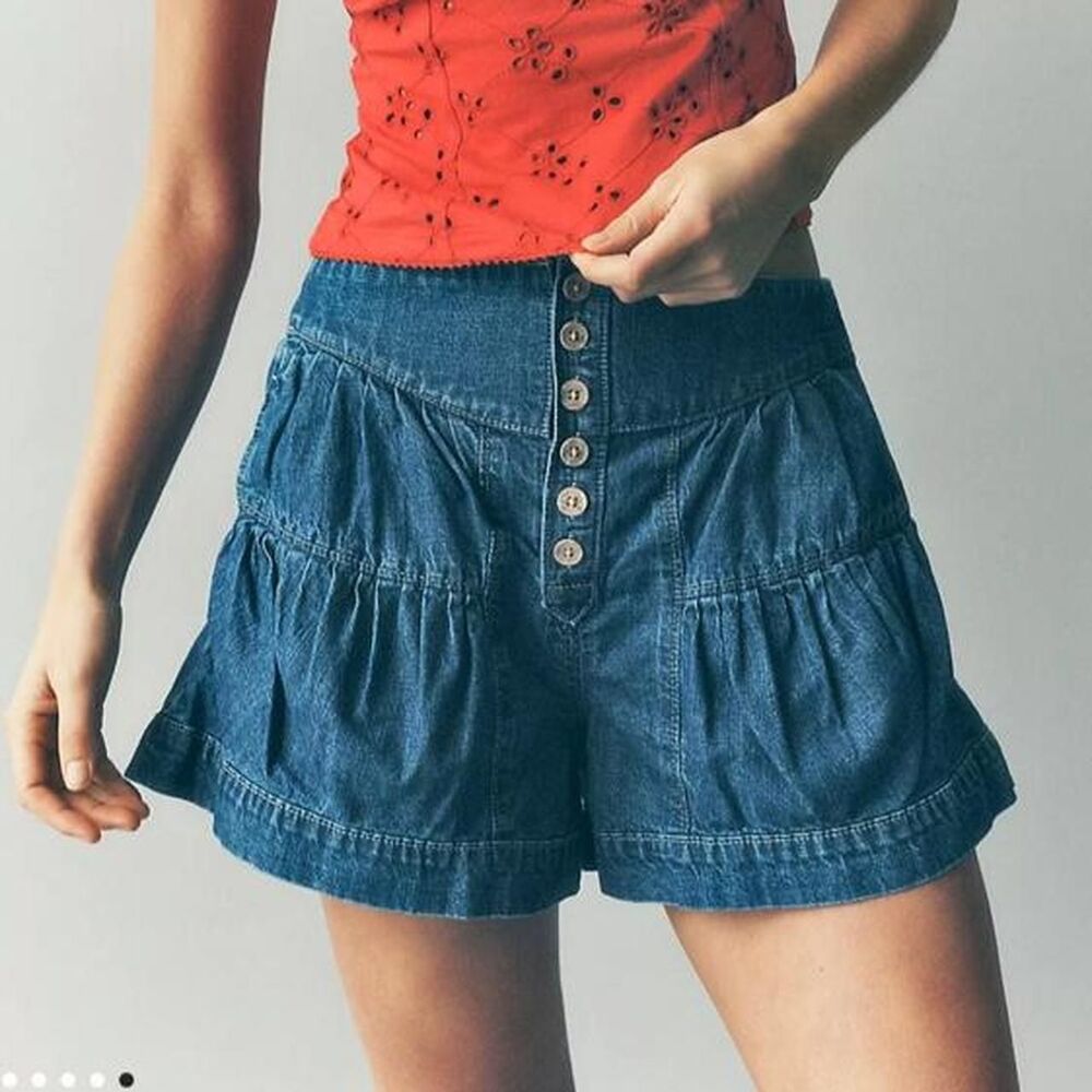 Free-people Women's Blue and Navy Shorts